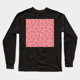 Watermelon Water | Brilliant Pink and Green Pattern | Itty Bitty Watermelon Confetti Design Long Sleeve T-Shirt